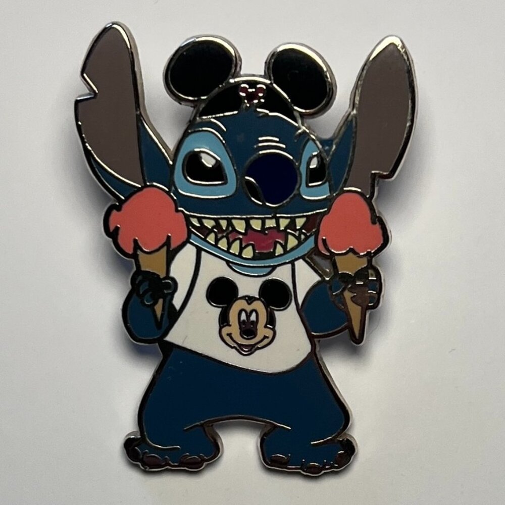 tourist stitch disney pin • mickey ears + ice cream cones